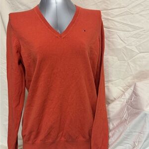 Tommy Hilfiger Women's V-Neck Sweater - Rust